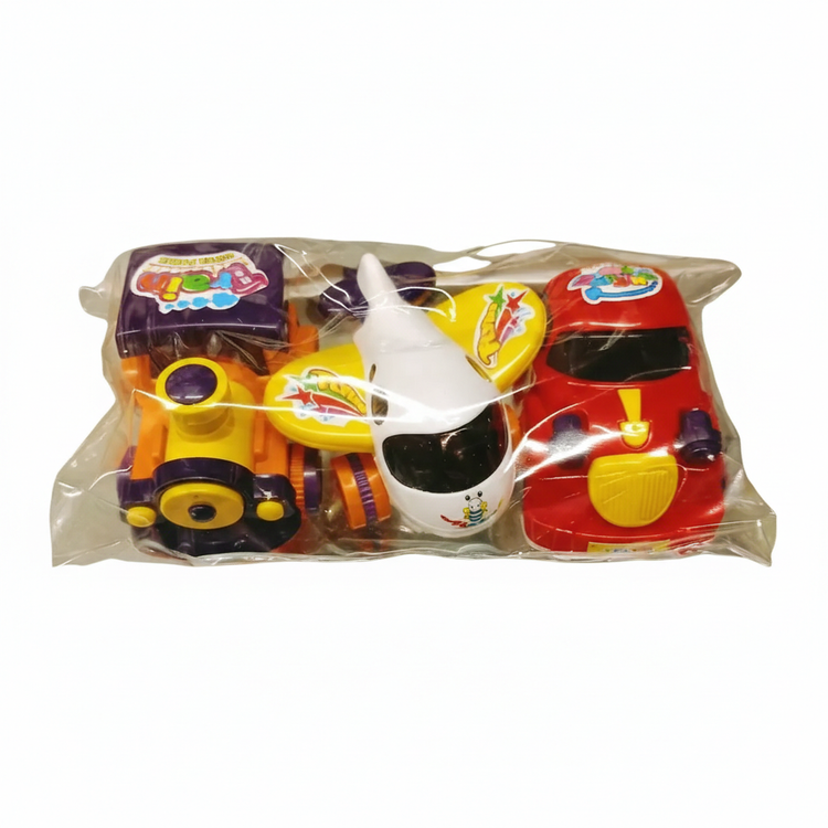 مجموعه ۳ عددی اسباببازی قطار، هواپیما و ماشین